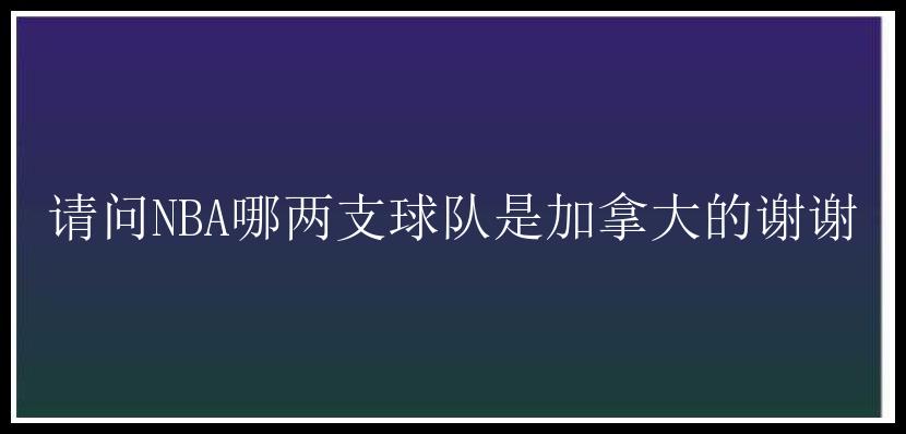 请问NBA哪两支球队是加拿大的谢谢