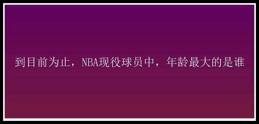 到目前为止，NBA现役球员中，年龄最大的是谁