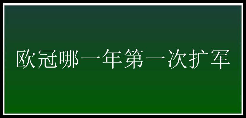 欧冠哪一年第一次扩军