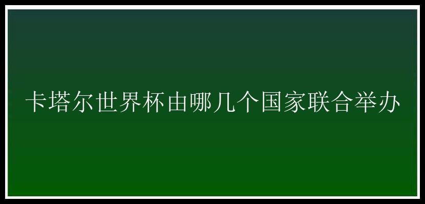 卡塔尔世界杯由哪几个国家联合举办