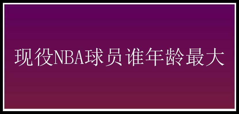 现役NBA球员谁年龄最大