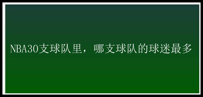 NBA30支球队里，哪支球队的球迷最多