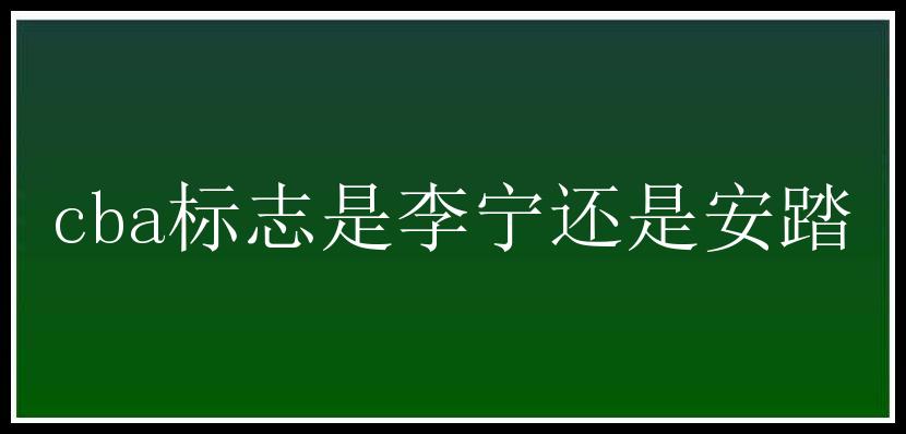 cba标志是李宁还是安踏