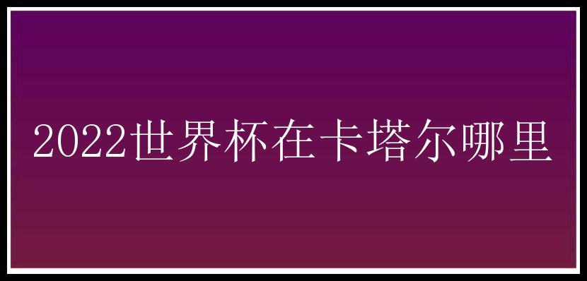 2022世界杯在卡塔尔哪里