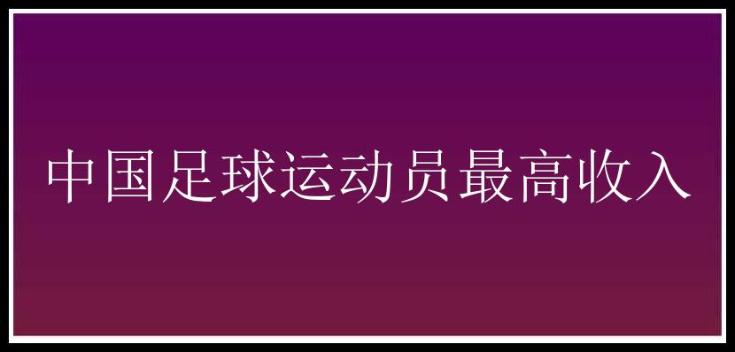 中国足球运动员最高收入