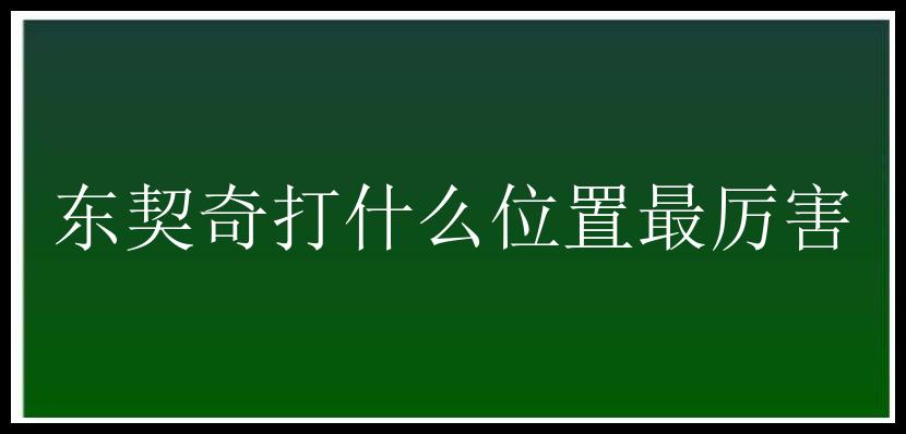 东契奇打什么位置最厉害