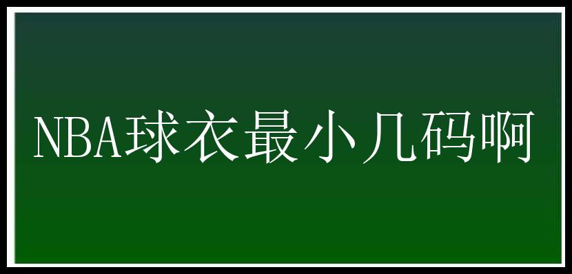 NBA球衣最小几码啊