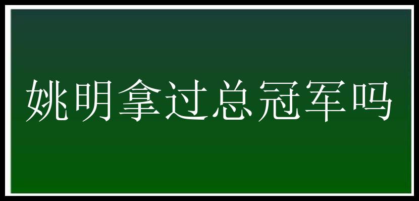 姚明拿过总冠军吗