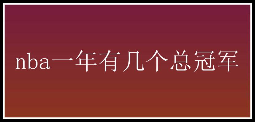 nba一年有几个总冠军