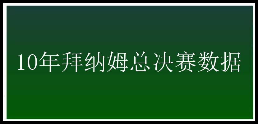 10年拜纳姆总决赛数据