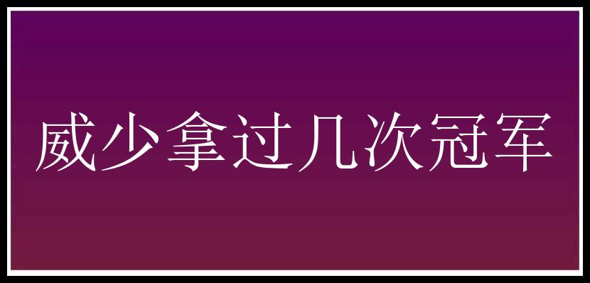 威少拿过几次冠军