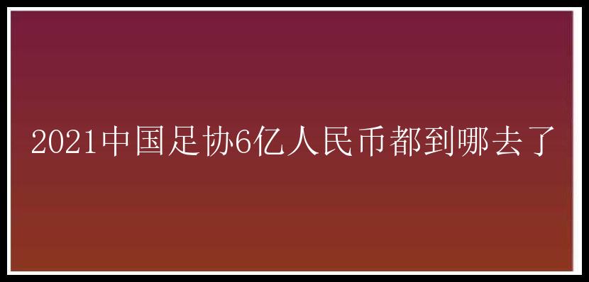 2021中国足协6亿人民币都到哪去了