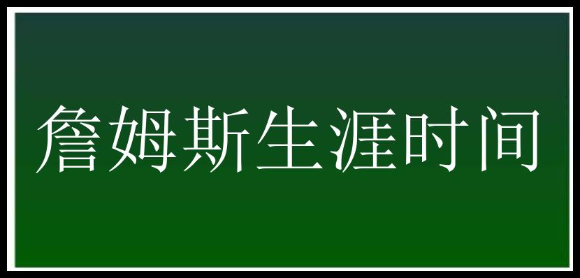 詹姆斯生涯时间