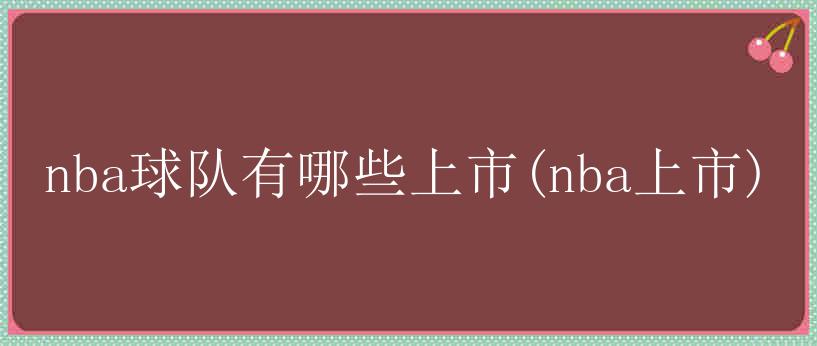 nba球队有哪些上市(nba上市)