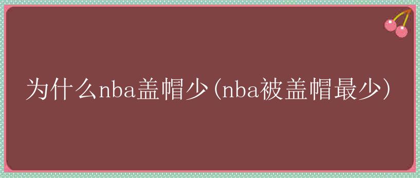 为什么nba盖帽少(nba被盖帽最少)