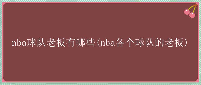 nba球队老板有哪些(nba各个球队的老板)