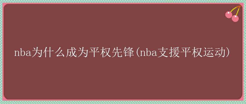 nba为什么成为平权先锋(nba支援平权运动)