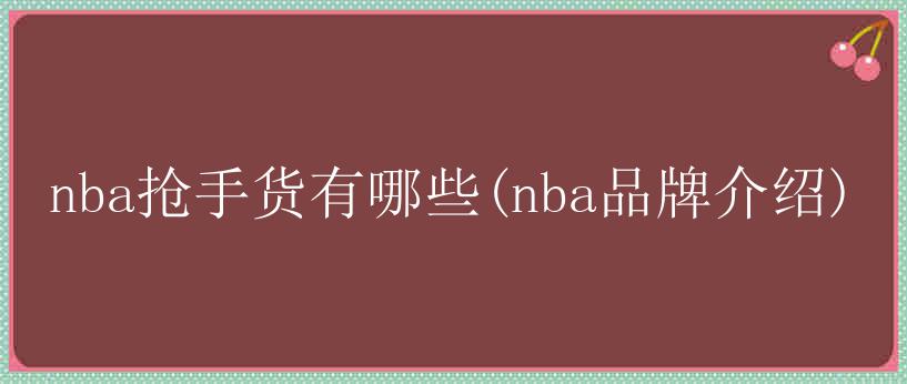 nba抢手货有哪些(nba品牌介绍)