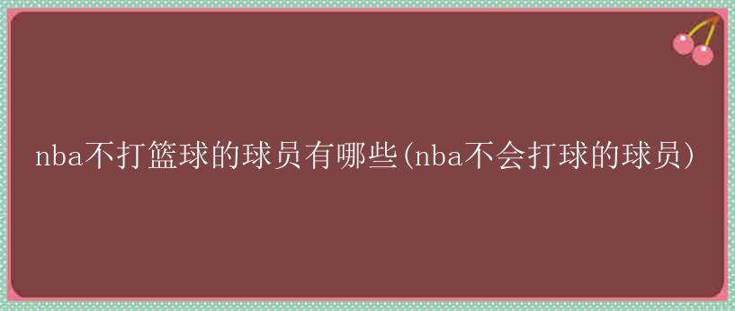 nba不打篮球的球员有哪些(nba不会打球的球员)