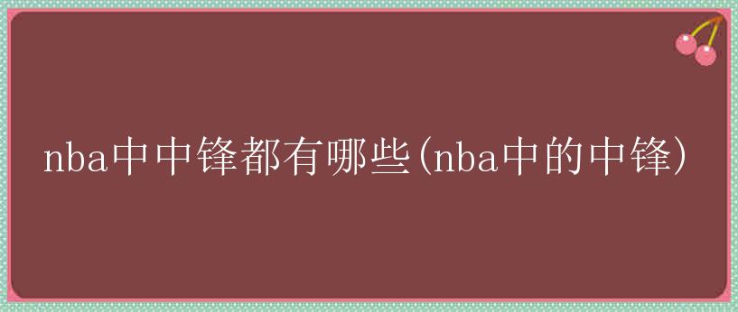 nba中中锋都有哪些(nba中的中锋)