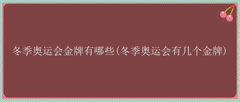 冬季奥运会金牌有哪些(冬季奥运会有几个金牌)