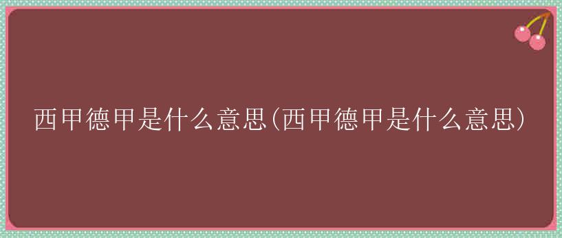 西甲德甲是什么意思(西甲德甲是什么意思)