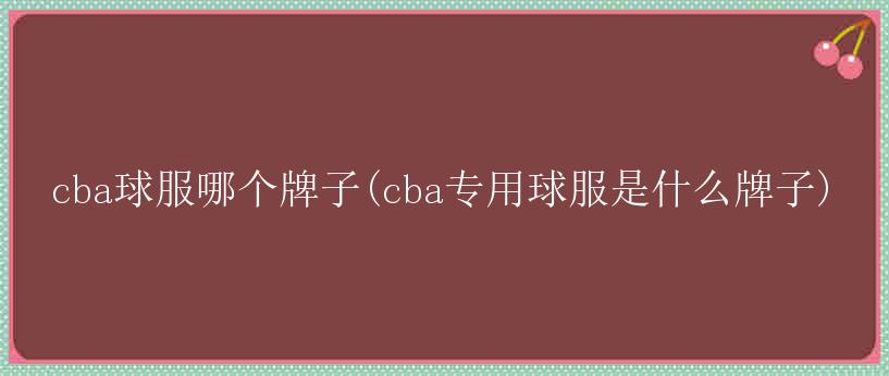 cba球服哪个牌子(cba专用球服是什么牌子)