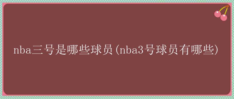 nba三号是哪些球员(nba3号球员有哪些)