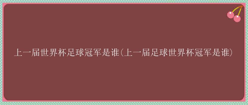 上一届世界杯足球冠军是谁(上一届足球世界杯冠军是谁)