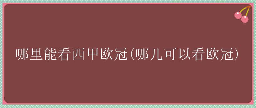 哪里能看西甲欧冠(哪儿可以看欧冠)