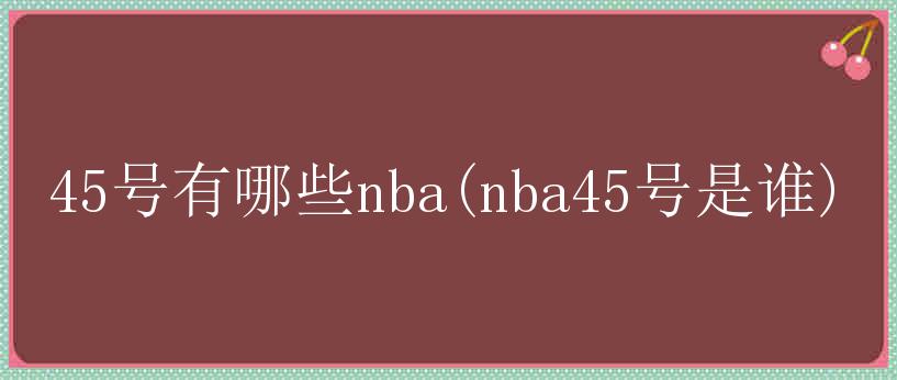 45号有哪些nba(nba45号是谁)