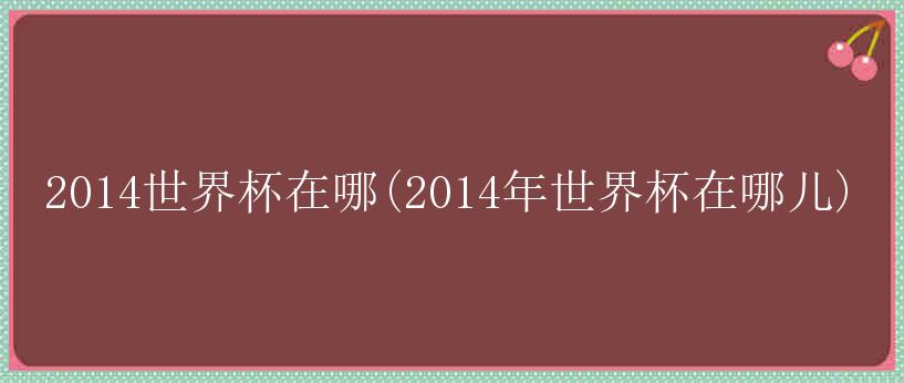 2014世界杯在哪(2014年世界杯在哪儿)