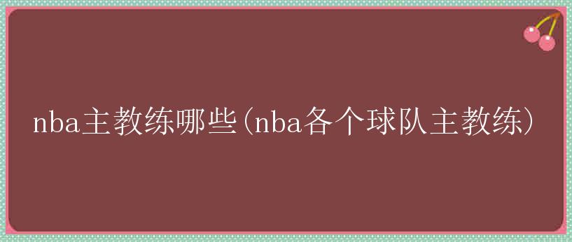 nba主教练哪些(nba各个球队主教练)