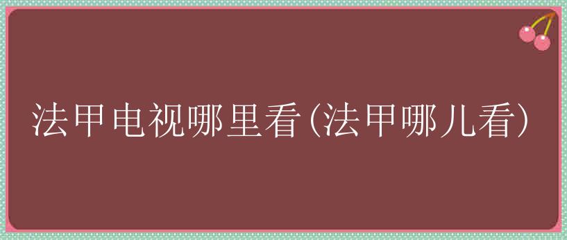 法甲电视哪里看(法甲哪儿看)