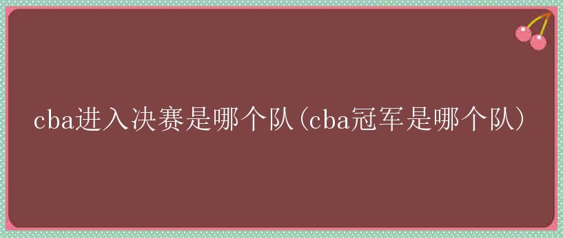 cba进入决赛是哪个队(cba冠军是哪个队)