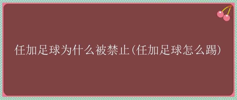 任加足球为什么被禁止(任加足球怎么踢)