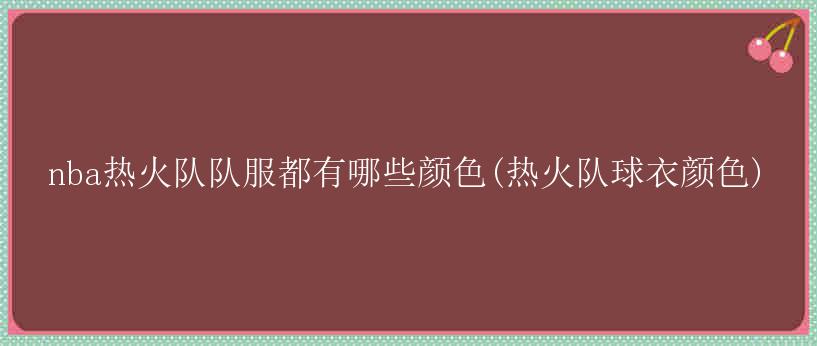 nba热火队队服都有哪些颜色(热火队球衣颜色)