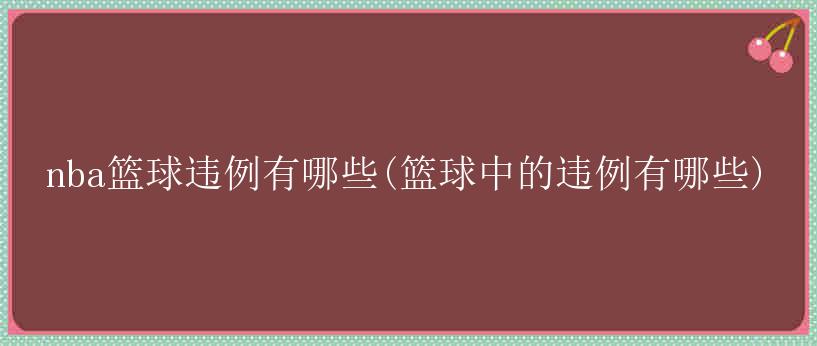 nba篮球违例有哪些(篮球中的违例有哪些)