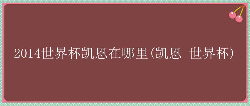 2014世界杯凯恩在哪里(凯恩 世界杯)