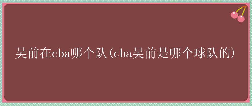 吴前在cba哪个队(cba吴前是哪个球队的)