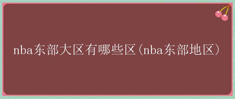 nba东部大区有哪些区(nba东部地区)