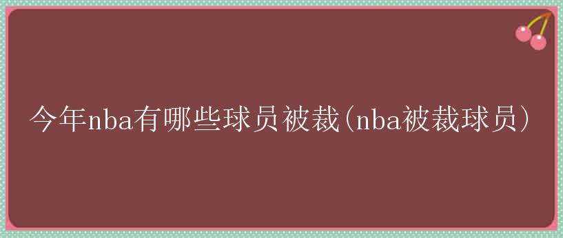 今年nba有哪些球员被裁(nba被裁球员)