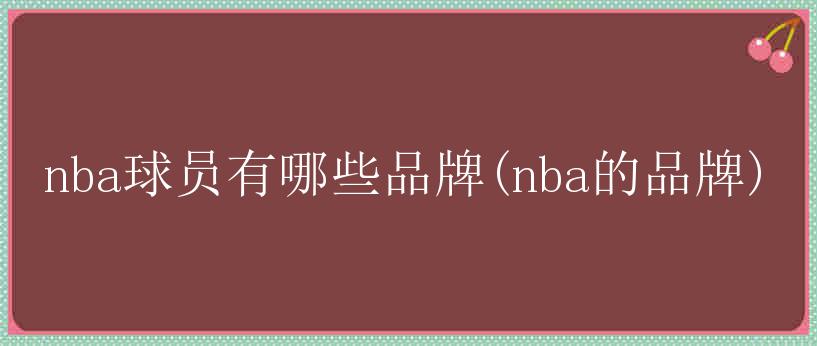 nba球员有哪些品牌(nba的品牌)