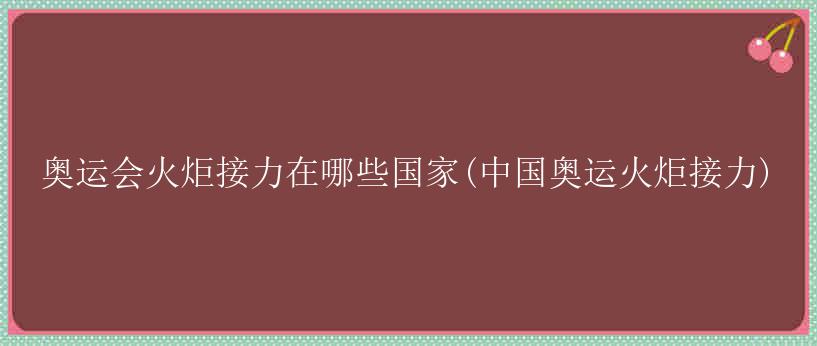 奥运会火炬接力在哪些国家(中国奥运火炬接力)