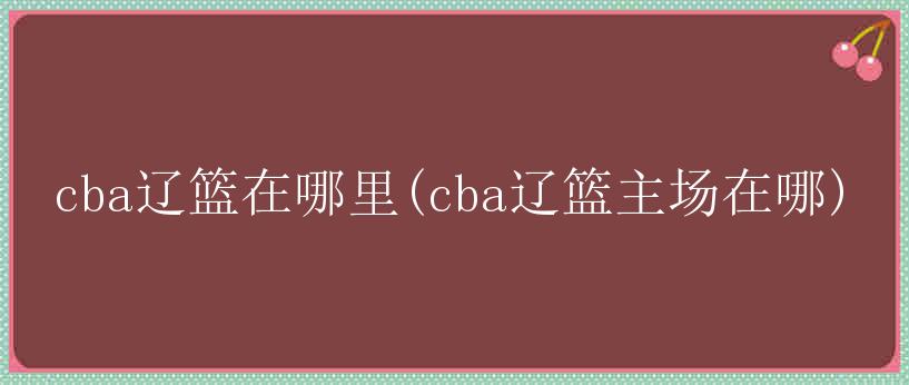 cba辽篮在哪里(cba辽篮主场在哪)