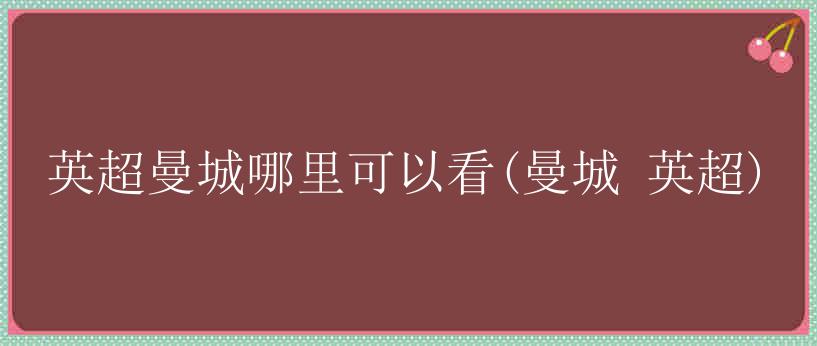 英超曼城哪里可以看(曼城 英超)