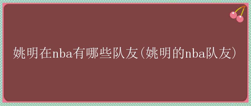 姚明在nba有哪些队友(姚明的nba队友)