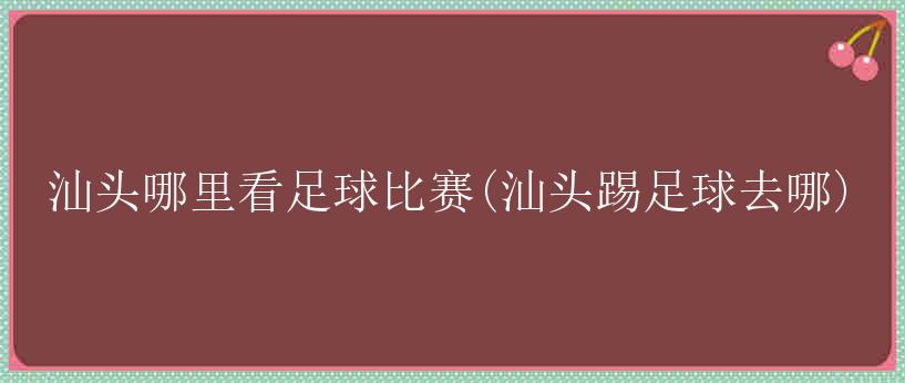 汕头哪里看足球比赛(汕头踢足球去哪)