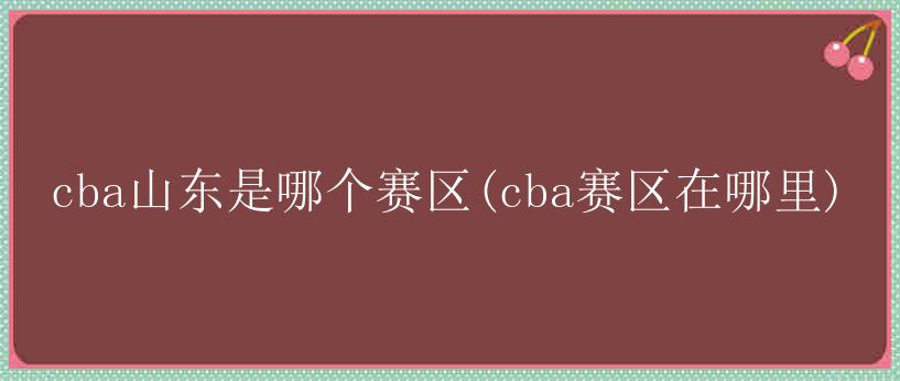 cba山东是哪个赛区(cba赛区在哪里)