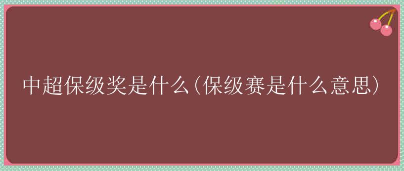 中超保级奖是什么(保级赛是什么意思)